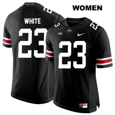 Women's NCAA Ohio State Buckeyes De'Shawn White #23 College Stitched Authentic Nike White Number Black Football Jersey OU20J80TM